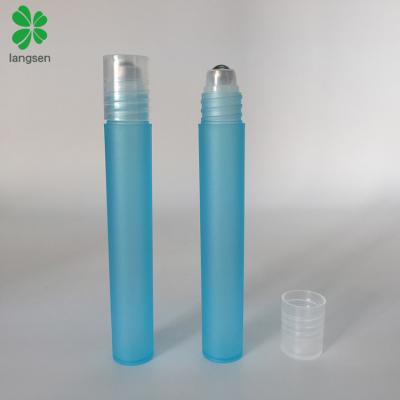 China PP 10ml Blue Frosted Matte Roll On Bottles China Supplier PP 10ml Plastic Blue Frosted Roll On Bottles Perfume Air Freshener Roll Bottles Containers Vials for sale