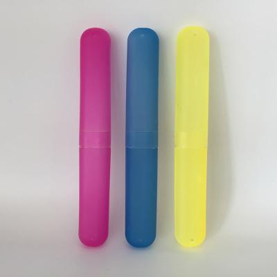 China Recyclable BPA Free Travel Use Plastic Toothbrush Packing Box Case Tube, Colorful Toothbrush Travel Packing Box Container for sale