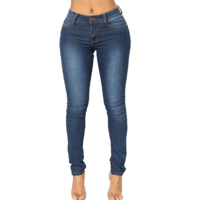 China Breathable Denim Dark Skinny Women Jeans Good Quality High Rise Jeans For Ladies for sale