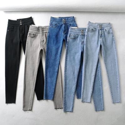 China Size 3 Breathable Skinny Jeans Women's High Stretch Denim Fabric Pencil Girls Super Elastic Jeans for sale