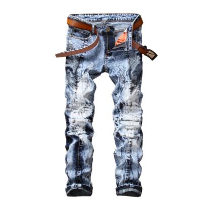 China Wild style men's faded ripped jeans breathable denim pants for men faded denim pants factory price for sale