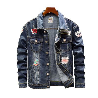 China Sustainable Vintage Wash Jacket Men's Warm Denim Quilted Long Sleeves Button Down Denim Jackets With Badge for sale