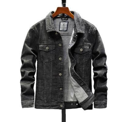 China Fashion Good Quality Mens Black Lattice Denim Jacket Breathable Custom Cotton Denim Jackets for sale