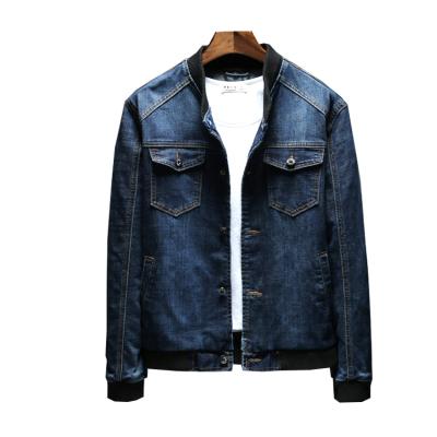 China Autumn style thick men's breathable denim jacket with elastic band for school children cotton fabric lattice jacket for sale