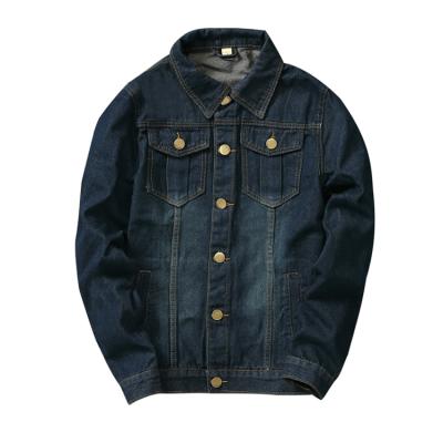 China Men's Winter Autumn Jacket Plain Color Breathable Classic Long Sleeve Black Cotton Lattice Jacket Denim Jacket for sale