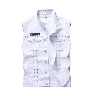 China High Quality Mens Casual Suit Breathable Customized White Vests With Rivet For Young Boys for sale