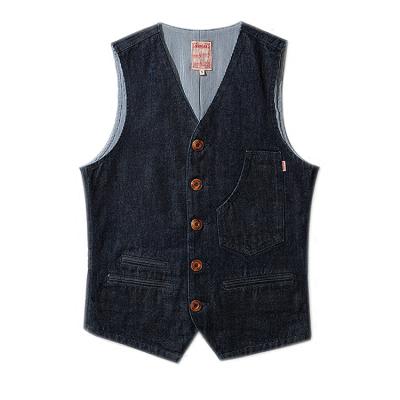 China QUICK DRY Retro American Style Gentleman's Waistcoat Slim Fit Denim Weskit Vest For Men for sale