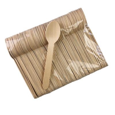 China (Household Wholesale 160mm Disposable Cutlery Wooden Eco-Friendly Spoon for sale