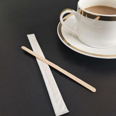 China Custom Logo Wooden Coffee Stirrer Wending 90Mm Stirrer Wood Viable Hot Stamp for sale