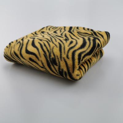 China Auto Upholstery Zebra Print Knitted Fleece Faux Fur For Garment / Home Textiles for sale