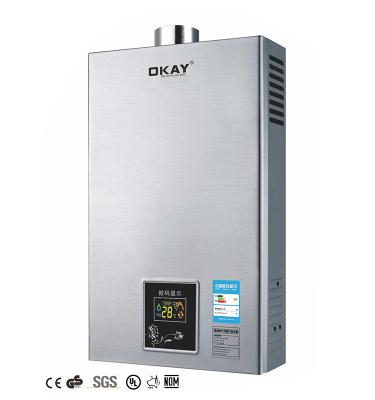 China Hotel TUYA APP WIFI 10L -22L Stainless Steel Tankless Instant Water Heater Wall Gas Heater for sale