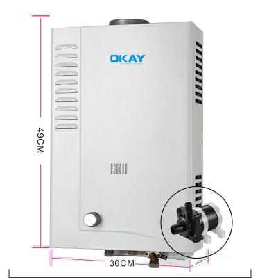 China Outdoor PUMP BOOST WATER PRESSURE Heater Tank Lpg Copper Heat Exchanger Gas Hot Water System Ilverstar White Paint Steel Wall for sale