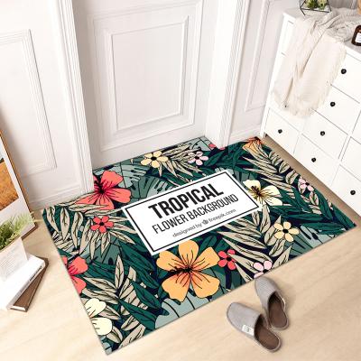 China Customized diamond velvet door mat washable gold anti-slip outdoor entrance printing door mat mats for sale