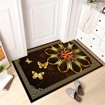 China 100% Polyester Washable Anti Slip Floor Velvet Outdoor Crystal Door Mat for sale