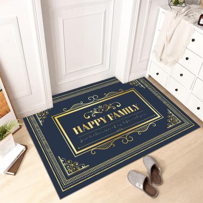 China Water Absorbent 100% Polyester Washable Entrance Door Mat Non Slip Mat for sale