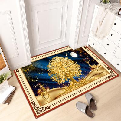 China Water Absorbent 100% Polyester Washable Entrance Door Mat Non Slip Mat for sale