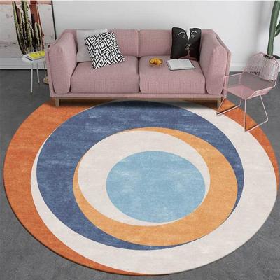 China 850g Machine Washable Make To Customize Support Material Blankets Modern Stereo Vision Rug Printed Around Blanket Mat for sale