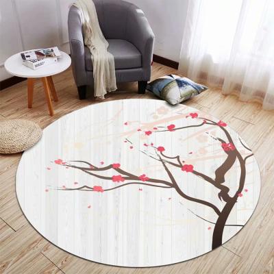 China 5mm 3d print velvet rug washable crystal manufacturing printed rug household living room small round rug for sale