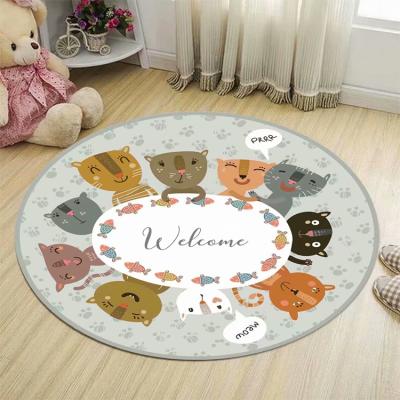 China 100% Polyester Washable Printing Round Blanket Print Washable 100% Polyester Baby Play Mat Rug Children's Blankets for sale