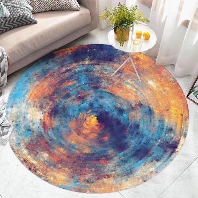 China Washable 100% Polyester Animal Printed Round Rug Printing Carpet Tiles Baby Play Mat Blankets for sale