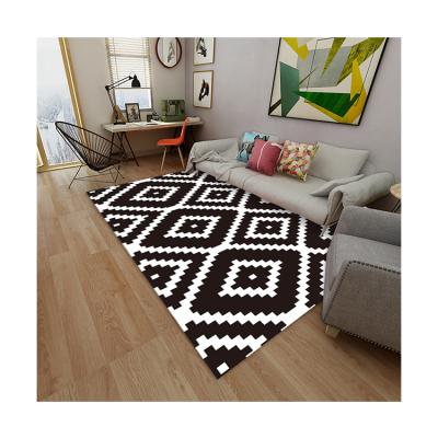 China Good Quality Modern Polyester 100% Geometric Patterns Crystal Velvet Rugs With Suede Backing For Bedroom for sale