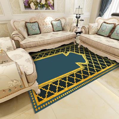 China 2022 Wholesale Muslim Indoor crystal velvet muslim rug wholesale washable carpet muslim quality mosque eid holiday prayer home long carpet in rug for sale