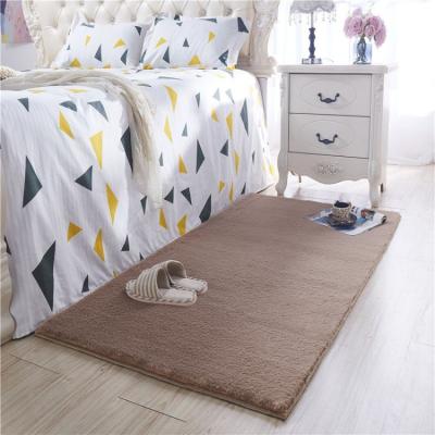 China Chinese factory wholesale low price anti-slip customize color polyester faux fur blanket rabbit rugs for sale