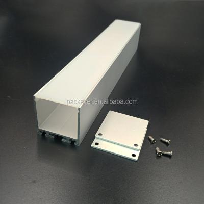 China Decorations Ceiling Mounted Square Aluminum LED Profile With Milky PC Diffuser Cover for sale