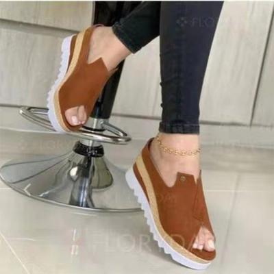 China Fashion Trend New Arrivals 2021 Women Open-toe Toe Platform Slippers Ladies Wedges Sandals Slippers for sale