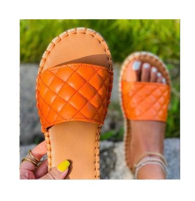 China New style 2021women's summer fashion trend sandals popular colors women's flat slippers for sale