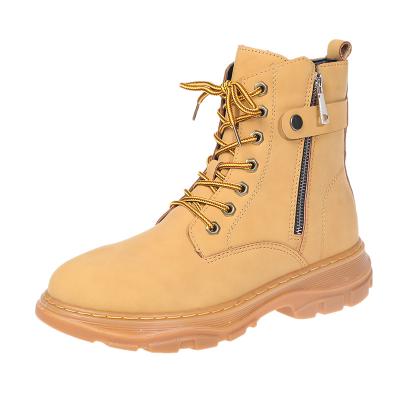 China 2021 Martin Boots Shoes Waterproof Zipper Men's High Top Boots With Outsole Flat Non-slip Ankle Boots For Men for sale