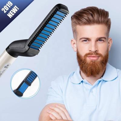 China Quick Iron Safety Multi Function Hair Styler For Men Hair Comb Curling Hair Curler Styling Brush Beard Straightener for sale