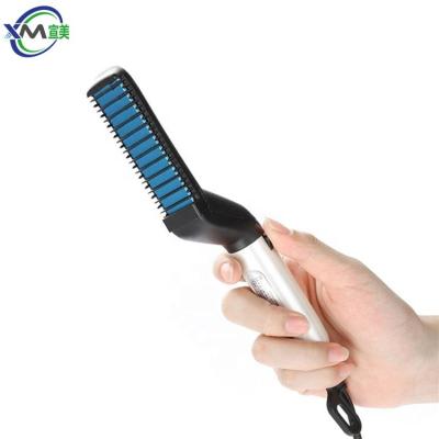 China Outdoor Beard Straightening Comb Portable Heating Beard Straightener Modeling Styling Beard Straightening Brush for Men for sale