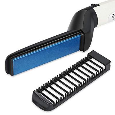 China Home Outdoor Travel Mini Hair Aluminum LED Straightening Electric Straightener Brush Beard Comb for sale