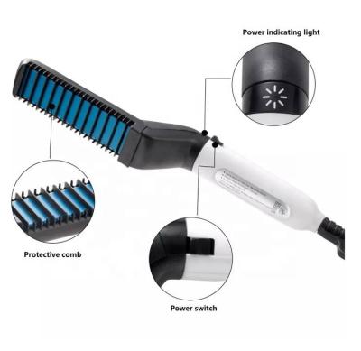 China 2019 New Arrival Private Label Hair Curler Outdoor Hair Styler Quick Comb Electric Beard Hair Straightener For Men for sale