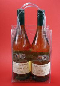 China clear carrier bags for wine bottles for sale