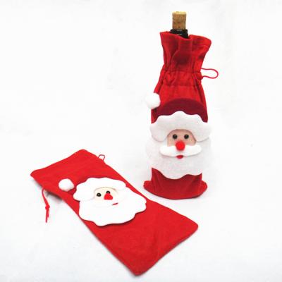 China Christmas santa bag for Red Wine Bottle Cover for sale