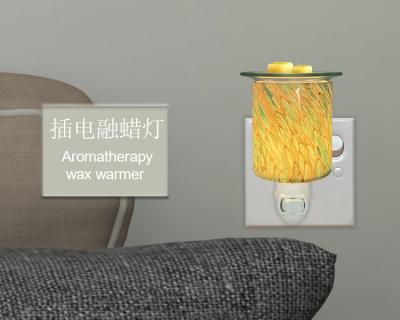 China 3D Aromatherapy Chinese Flameless Wax Lamp Water Drop Oval Green Cousehold Plug-in Water Night Melt Light for sale