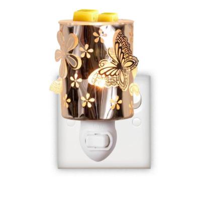 China Cast Iron Plug-in Metal Wax Oil Burner Butterfly Oil Burner Melter Fragrance Electric Fragrance Warmer Night Lamp for sale