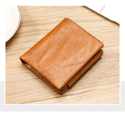 China High Quality Genuine Cowhide Leather Card Holder Leather Wallet For Men for sale