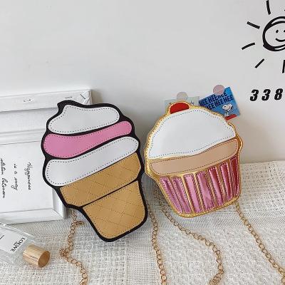 China New Daily Life Cake Ice Cream Children Bag Personalized Girls Shoulder Bag Baby Chain Handbag for sale