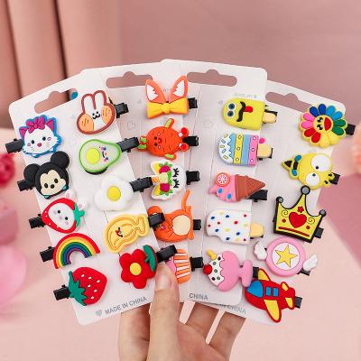 China Cute Recyclable Soft Children's Hairpin Princess Fruit Hair Accessories Little Girl 10 Piece 1 Hairpin Set for sale