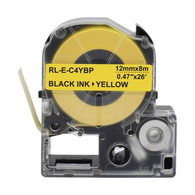 China COMPATIBLE FREE SAMPLE 100% compatible for label LC4YBP black on label material tape yellow compatible vinyl for sale