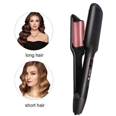 China New Home Use Large Wave Hair Curler LED Ceramic Ionic Curling Iron With Hair Hesitate Hair Curler for sale