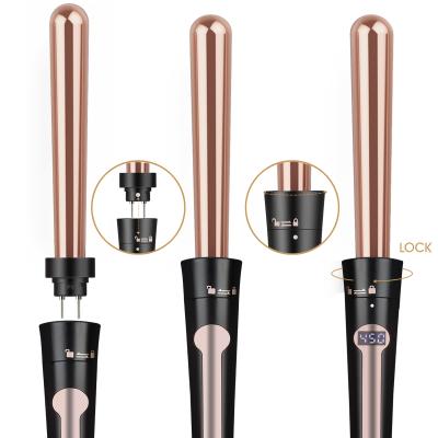 China Professional 5 in 1 Ceramic Coating Rotating Curling Iron Magic Wand PTC Curling Curling Iron for sale