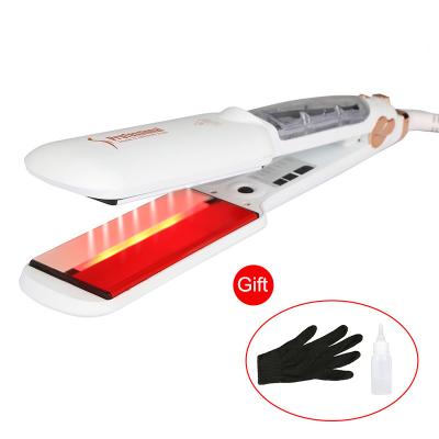 China Professional Infrared Ionic Ceramic Steam Hair Straightener Titanium Flat Iron Flat Iron 2 Inch Width Outdoor for sale