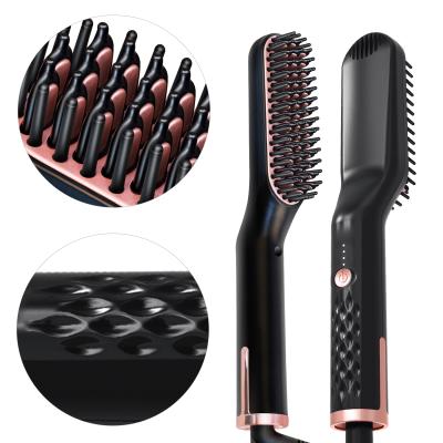 China 3 in 1 Hair Beard Straightener Comb 3 in 1 Multifunctional Electric Ionic Beard Straightener Heated Beard Straightening Comb for Men for sale