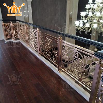 China Asian Modern Gold Metal AluminumStair Indoor Railings Design Suppliers Villa Aluminum Stair Rails and Railings for sale