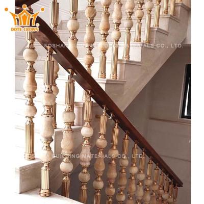 China Good Quality Modern Factory Luxury Gold Aluminum Alloy Vintage Fence Stairs for sale