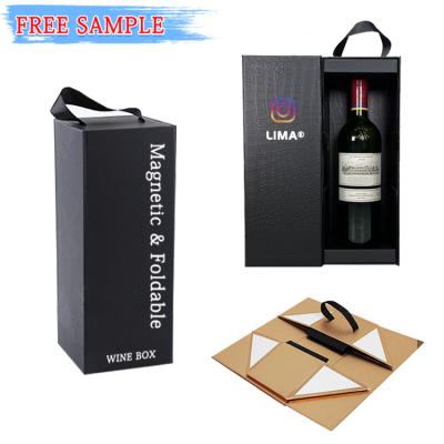 China Reuse of & 2021 Easy Logistics Easy Ad Custom Printed Magnetic Plain Wine Bottle Gift Wrapping Paper Box for sale